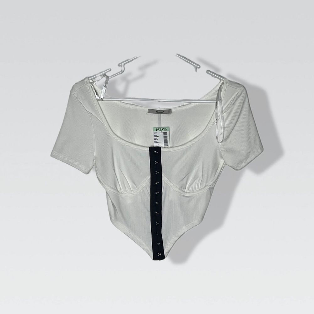 White Zipped Crop Top